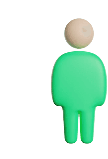 Green figure illustration